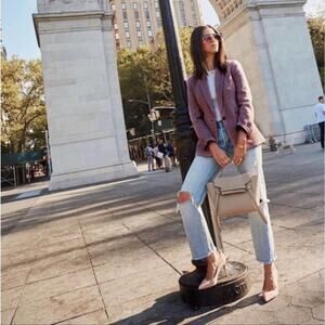 J. Crew Parke Single Breasted Blazer US 2 English Moon Wool Purple Herringbone